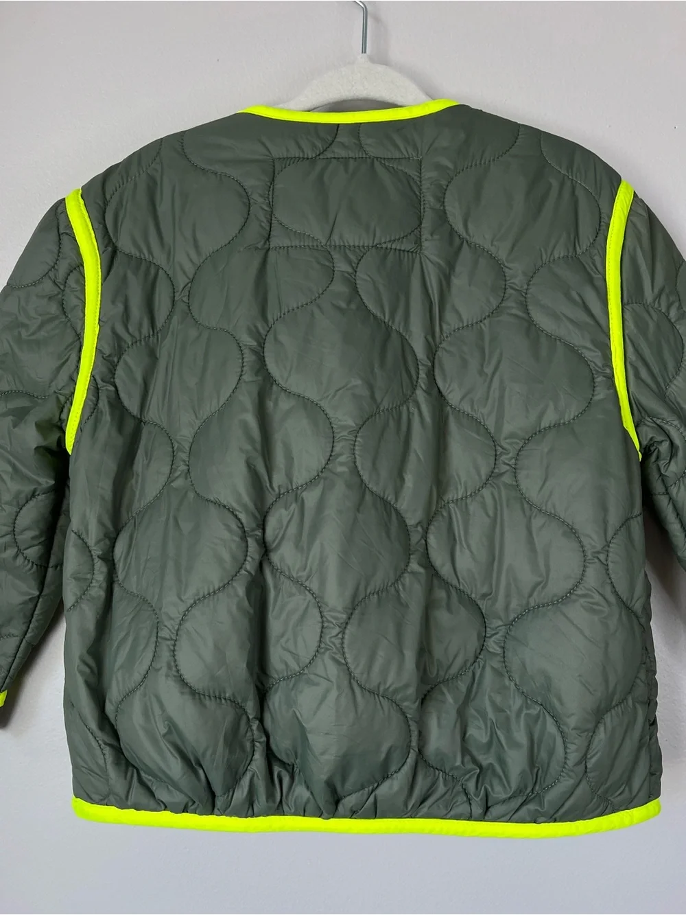 Polo Ralph Lauren Kids 2T Olive Quilted Kids Bomber Jacket Neon Trim STREETWEAR